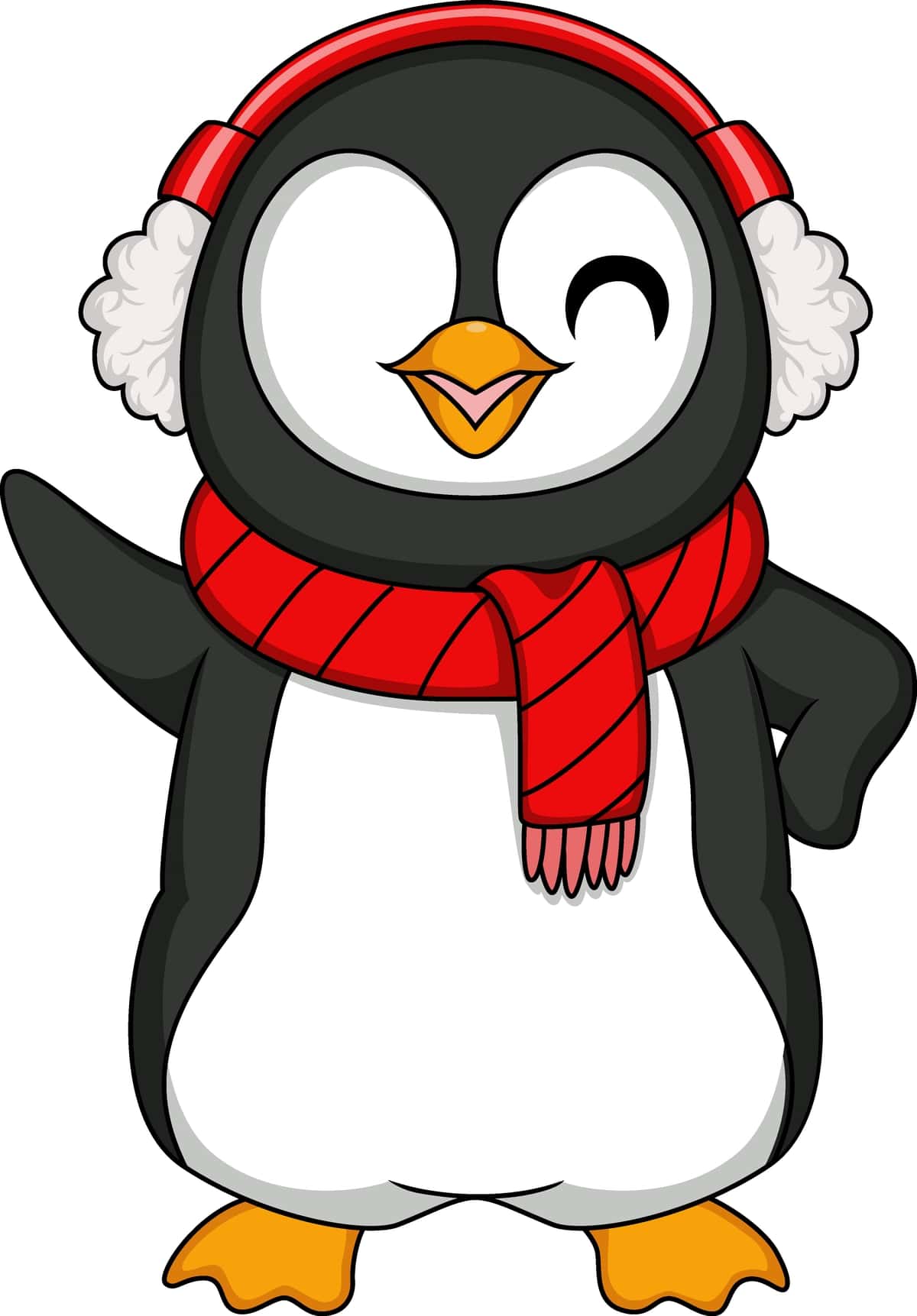 Quloqchali sharfli yoqimli pingvin multfilmi | Cute penguin cartoon with earmuffs scarf 1
