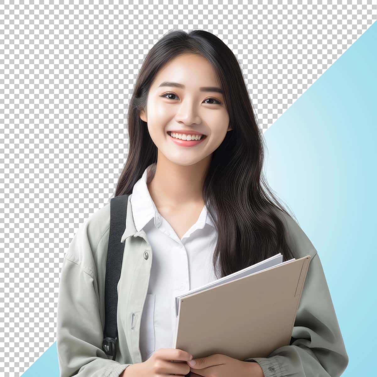 Osiyolik talaba ayol jilmayib | Asian student woman smiling 1