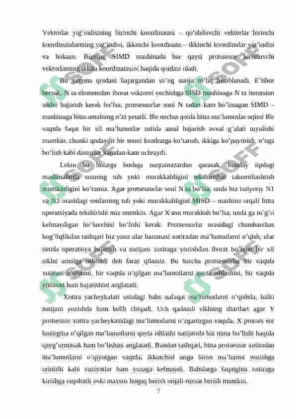 Protsessorlarda qo'llaniladigan zamonaviy parallelashtirish texnologiyalari. 7