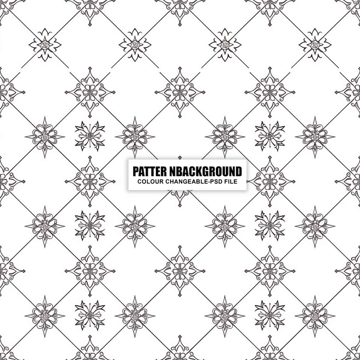 Elegant vintage bezakli geometrik gulli choksiz naqsh | Seamless pattern with elegant vintage ornamental floral geometric 1