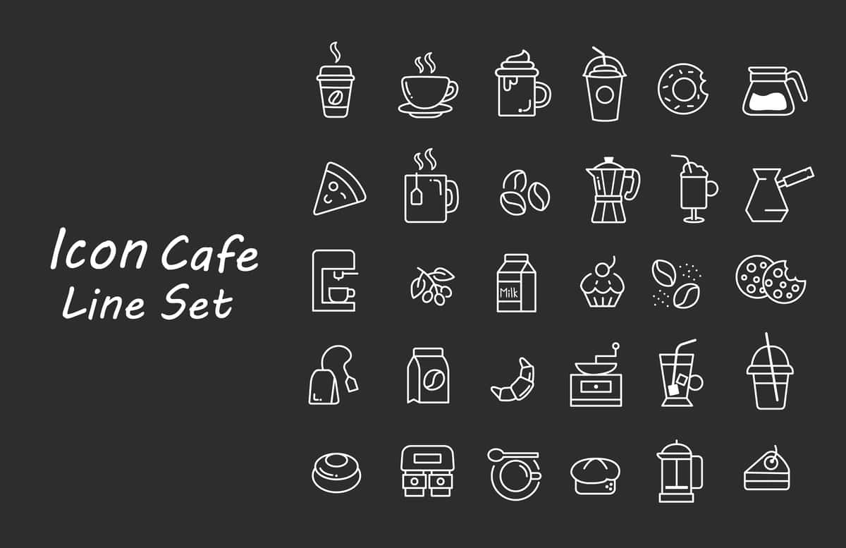 Cafeicon to'plam liniyasi designsh01 | Cafeicon set line designsh01 1