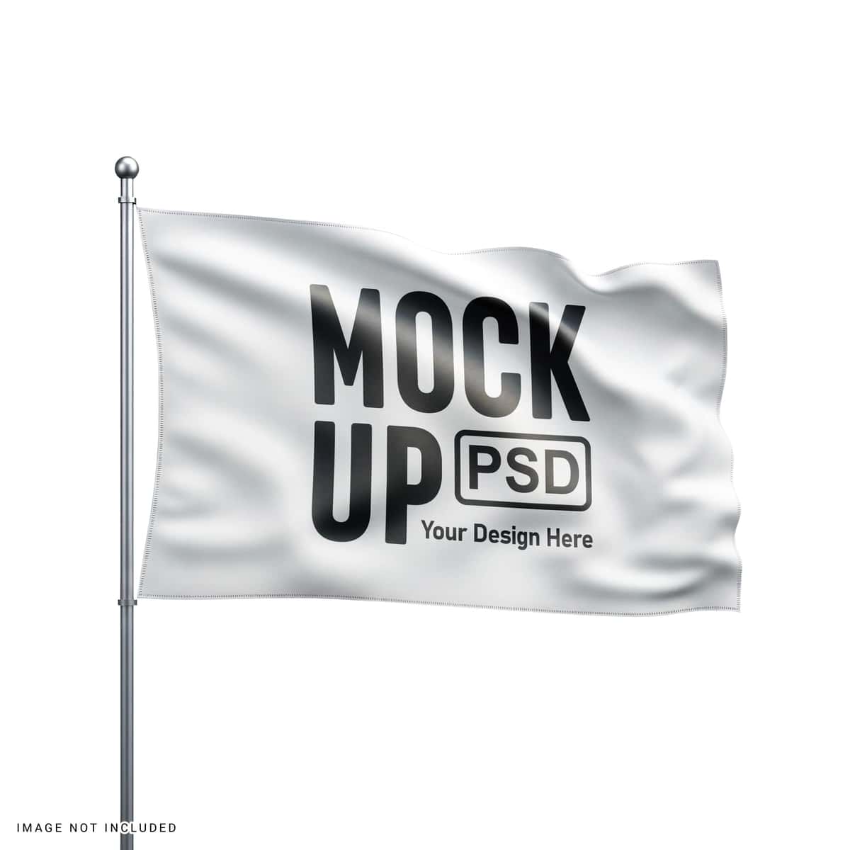 Oq hilpiragan bayroq maketi brending reklamasi | White waving flag mockup branding promotion 1