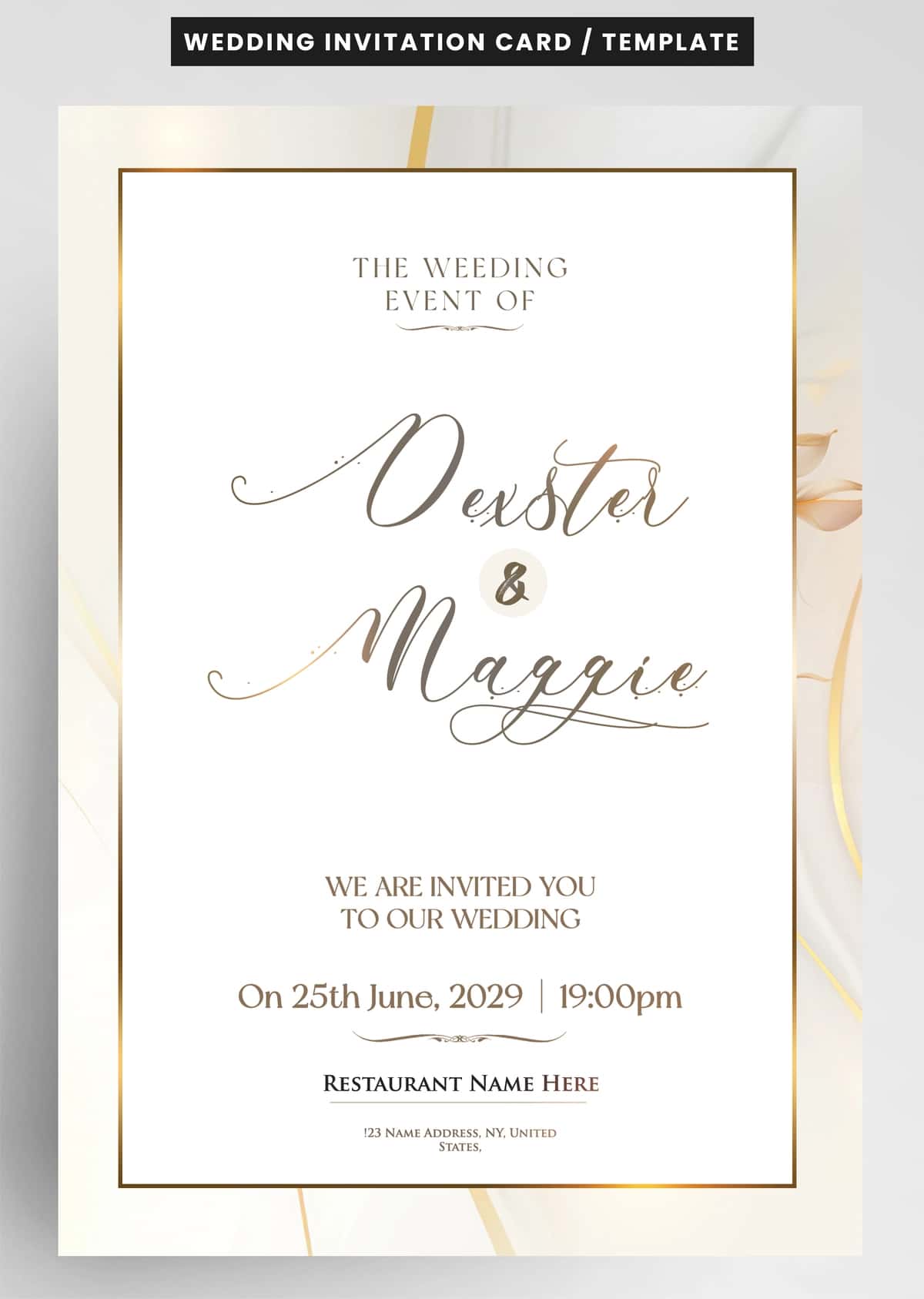 Oq to'y taklifnomasi oqlangan | White wedding invitation card elegant 1