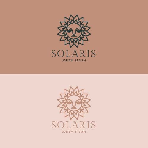 Yassi dizayndagi quyosh logotipi dizayni | Flat design sun logo design 1