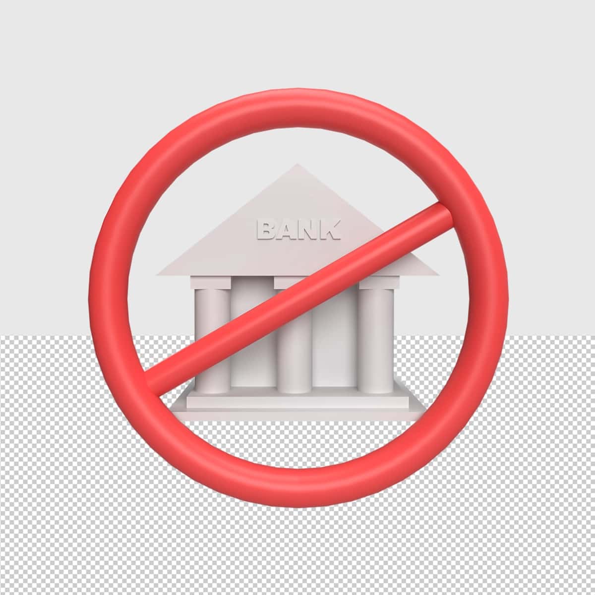 3D bank bloklangan kontseptsiyasi tasvirlangan | 3d bank blocked concept rendered illustration 1