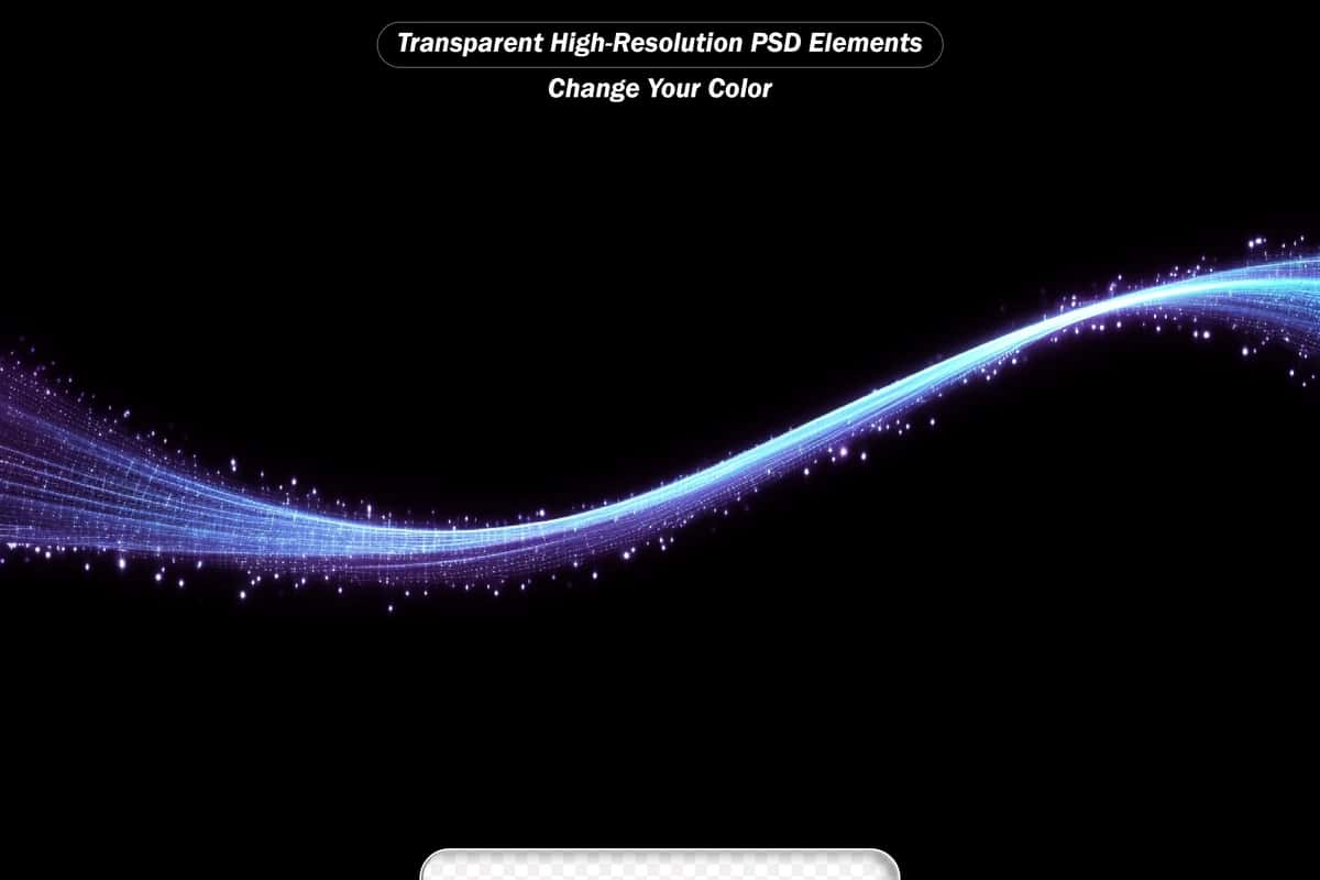 Psd ko'k egri yorug'lik chizig'i arqon lentasi silliq bayramona neon chiziq bilan | Psd blue curved light line rope tape smooth festive neon line with 1