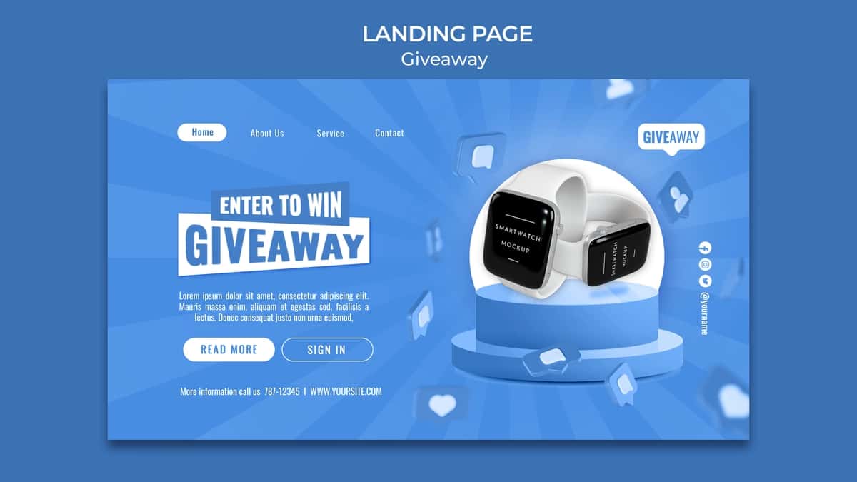 Gradient sovg'a dizayn shabloni | Gradient giveaway design template 1