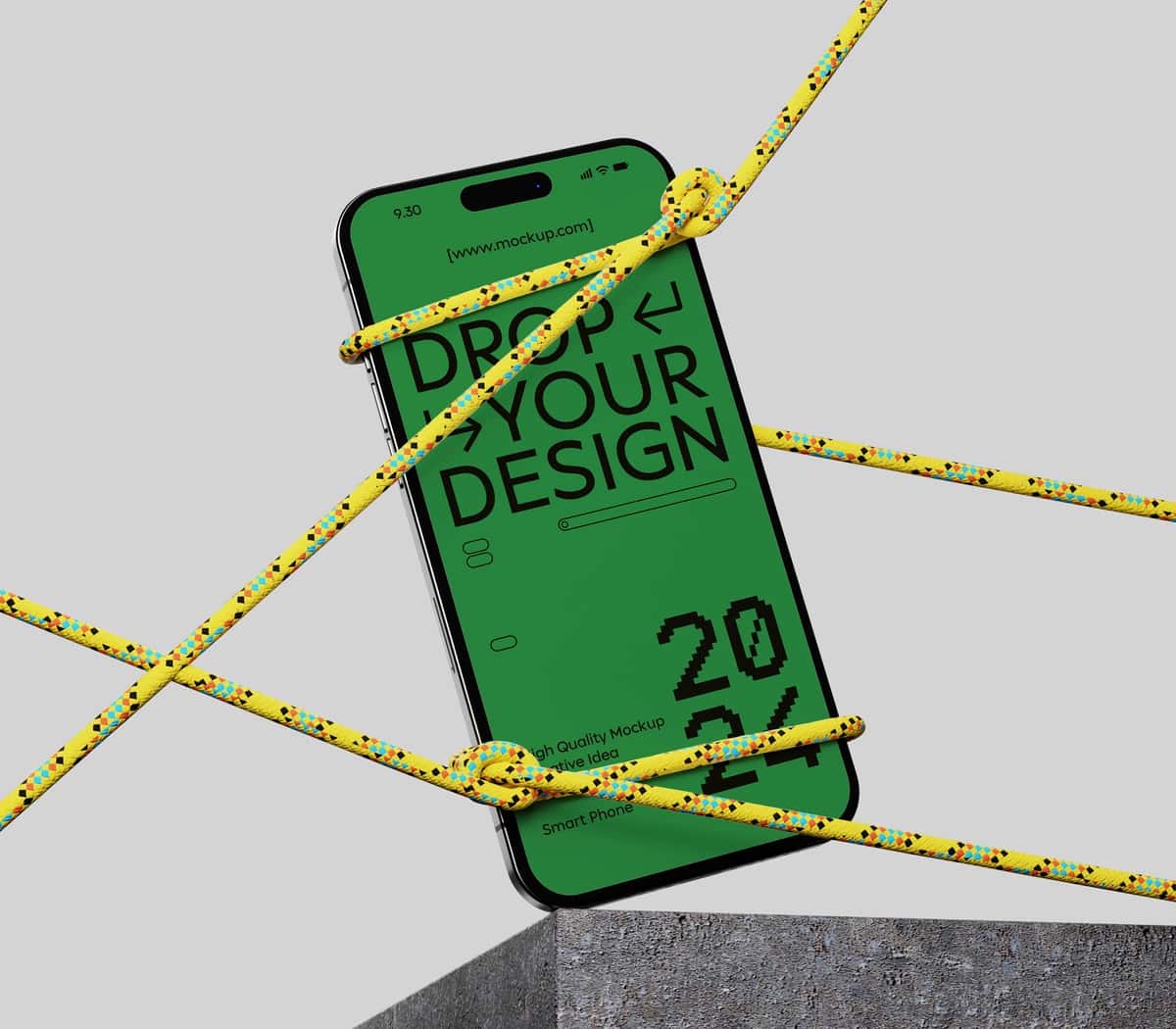 Yashil ekran maketi bilan telefon | Phone with green screen mockup 1