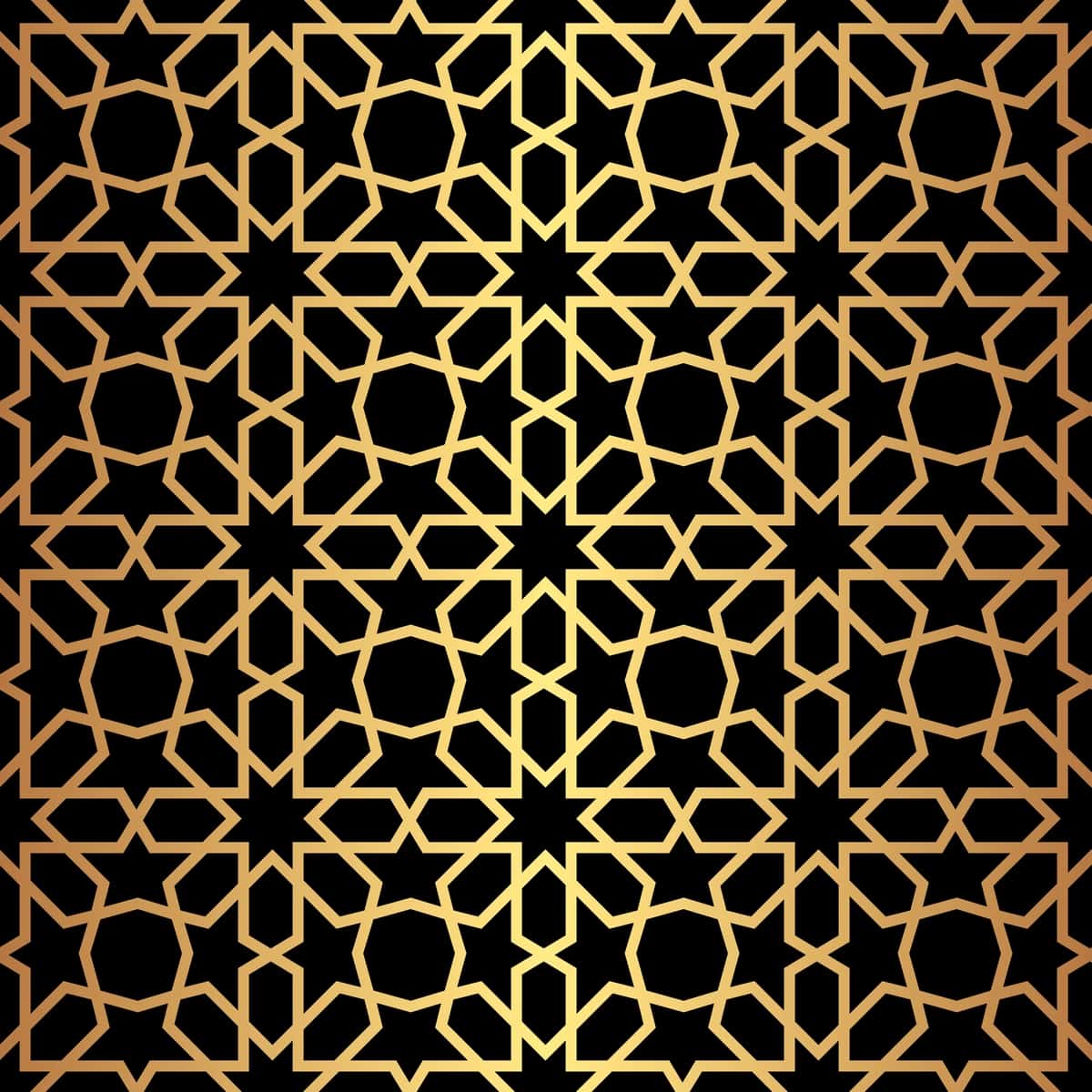 Choksiz naqsh arabcha uslub qora oltin musulmon fon bilan | Seamless pattern arabic style black with gold muslim background 1