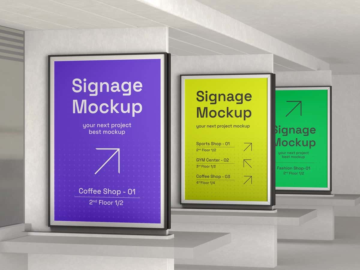 Er osti tabelasi billboard reklama maketi | Underground signage billboard advertising mockup 1