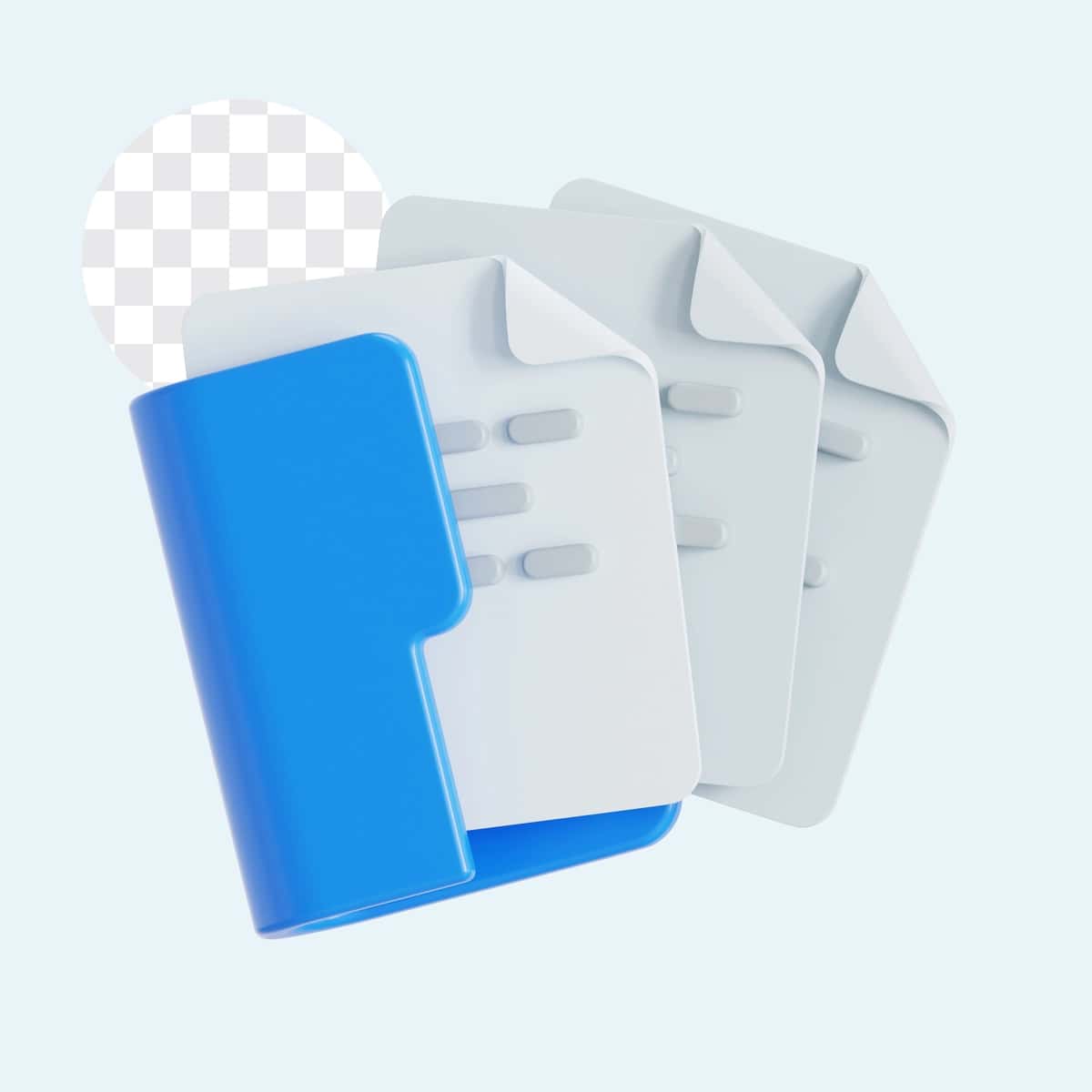 Fayllar bilan papka 3d illyustratsiya | Folder with files 3d illustration 1
