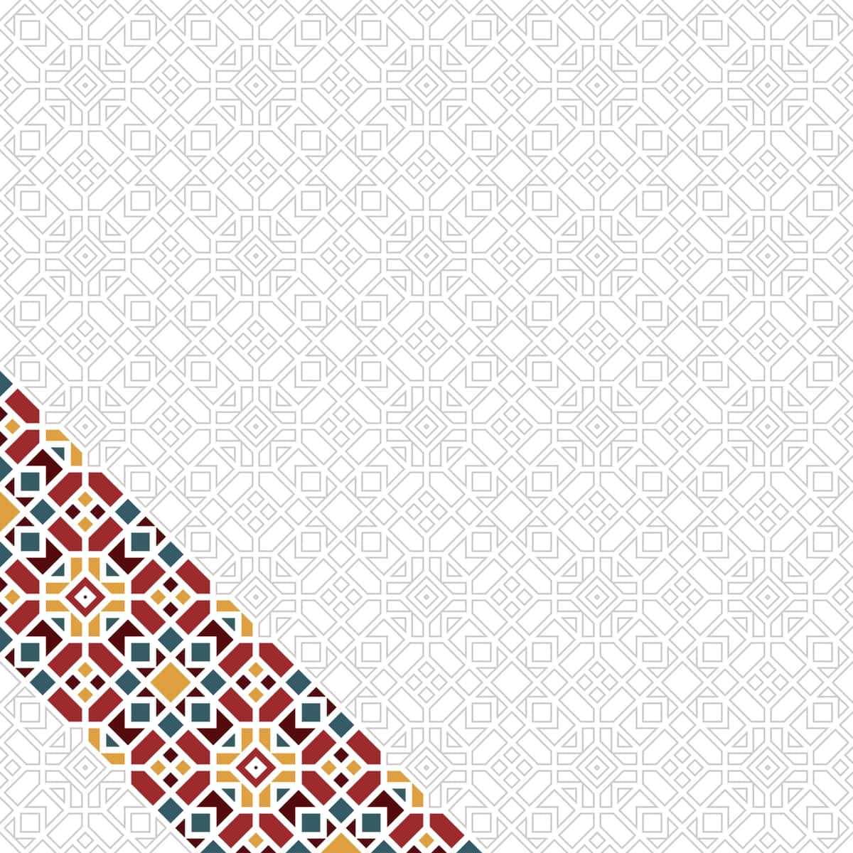 Islom sharqona geometrik diagonal naqshli dizayn | Islamic oriental geometric diagonal pattern design with stroke 1