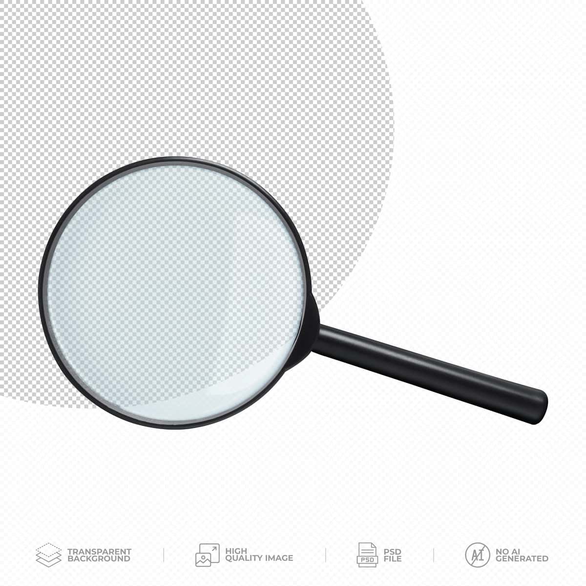 Kattalashtiruvchi oyna shaffof fon psd | Magnifying glass transparent background psd 1
