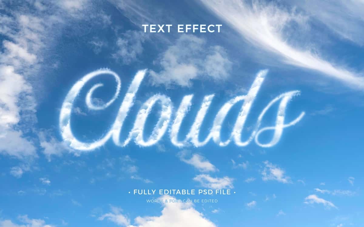 Bulutlar matn effekti | Clouds text effect 1