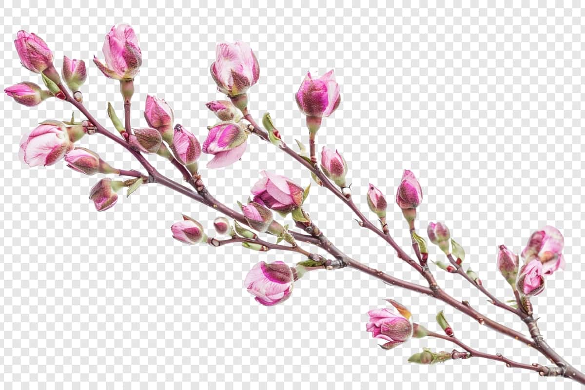 Pushti kurtak izolyatsiya qilingan shaffof fon | Pink bud isolated transparent background 1