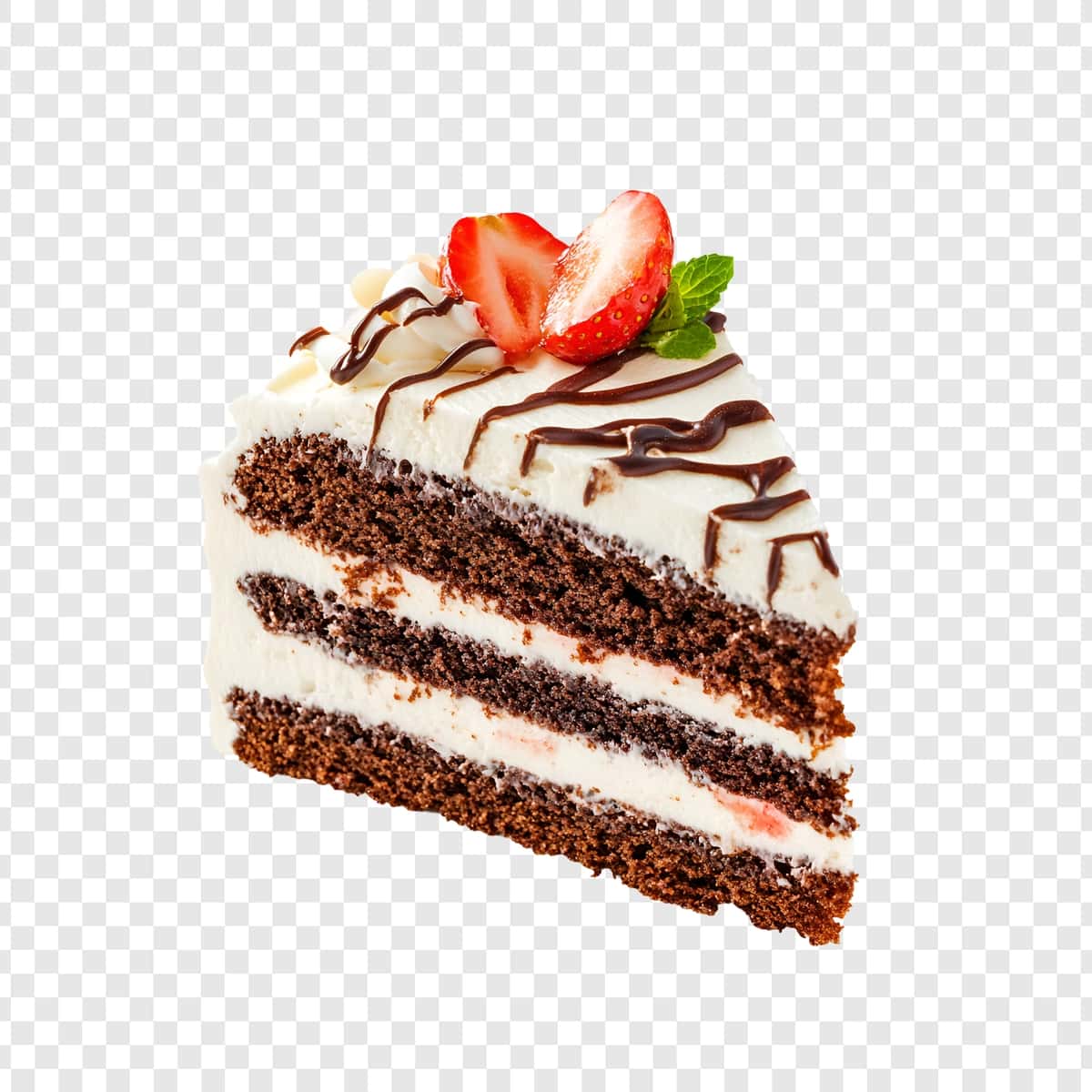 Shokoladli tort bo'lagining yaqin plandagi desert tasviri | Chocolate cake slice closeup dessert image 1
