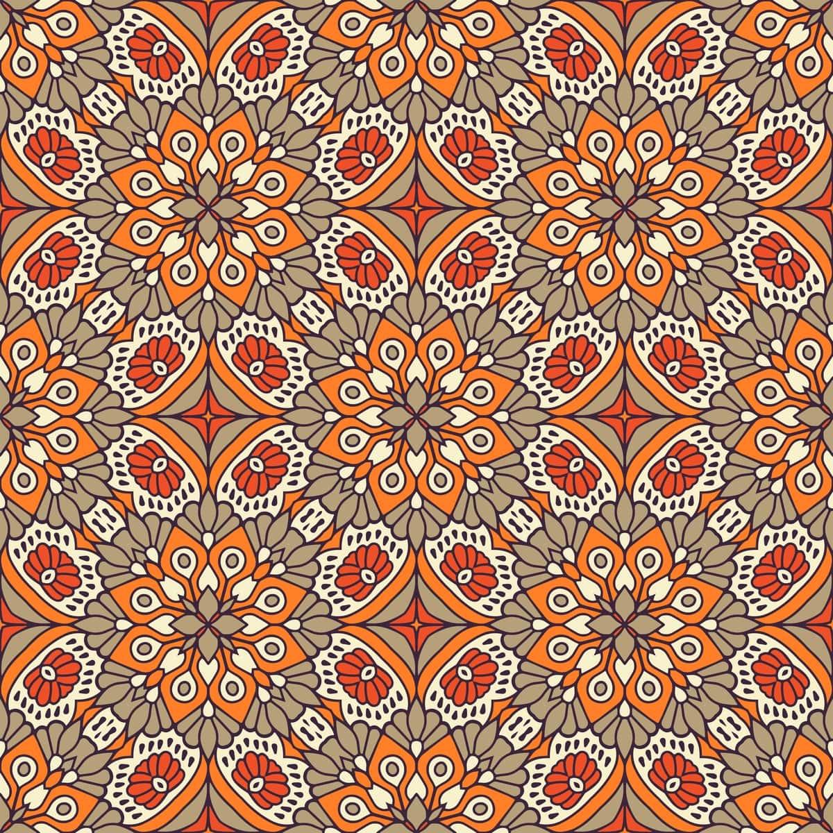 Yillik geometrik plitka choksiz naqsh | Decorative geometric tile seamless pattern 1