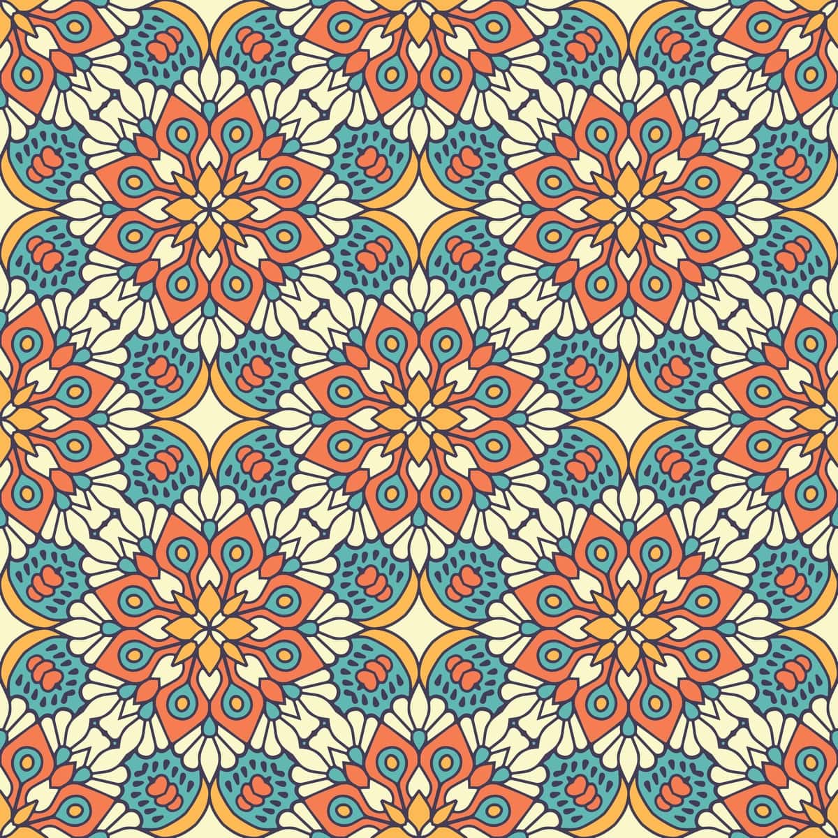 Yillik geometrik plitka choksiz naqsh | Decorative geometric tile seamless pattern 1