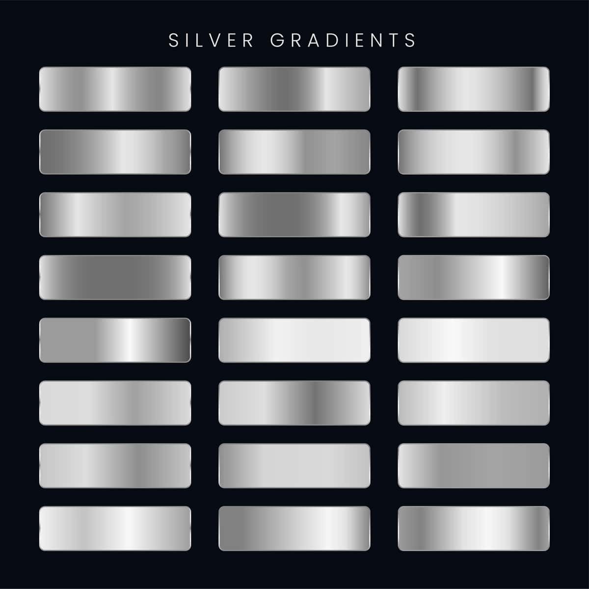 Kumush gradientlar to'plami | Silver gradients set 1