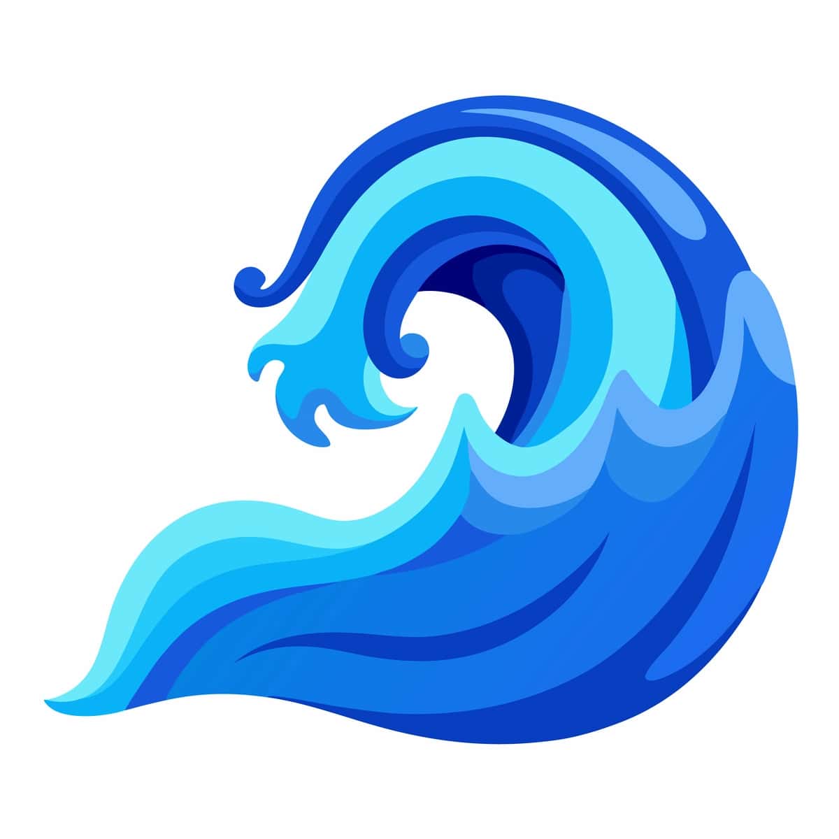 Moviy suv to'lqini vektori oq fon | Blue water wave vector white background 1