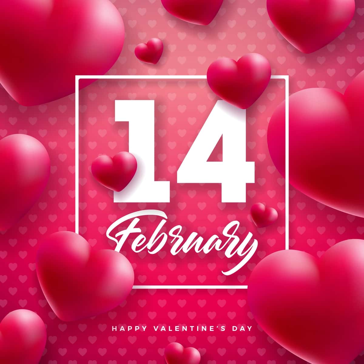 14-fevral tipografiya xati bilan Sevishganlar kuni bilan tabriklash | Happy valentines day design with heart february 14 typography letter 1