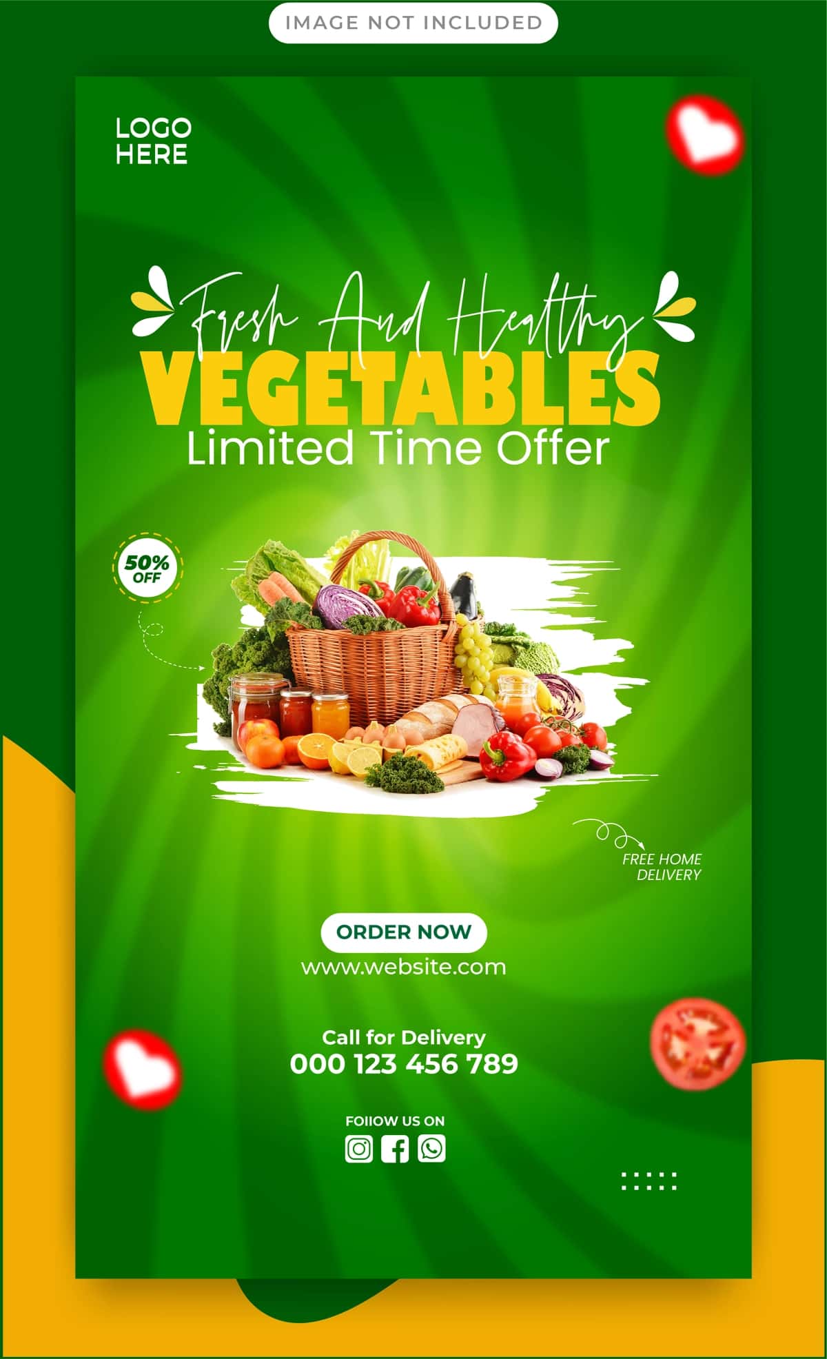 Vektor vektorli maxsus salat ijtimoiy media hikoyasi banner shablonlari | Vector vector special salad social media story banner template 1