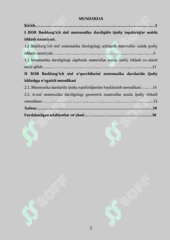 Boshlang‘ich sinf matematika darslarida ijodiy qobiliyatni shakllantirish. 2
