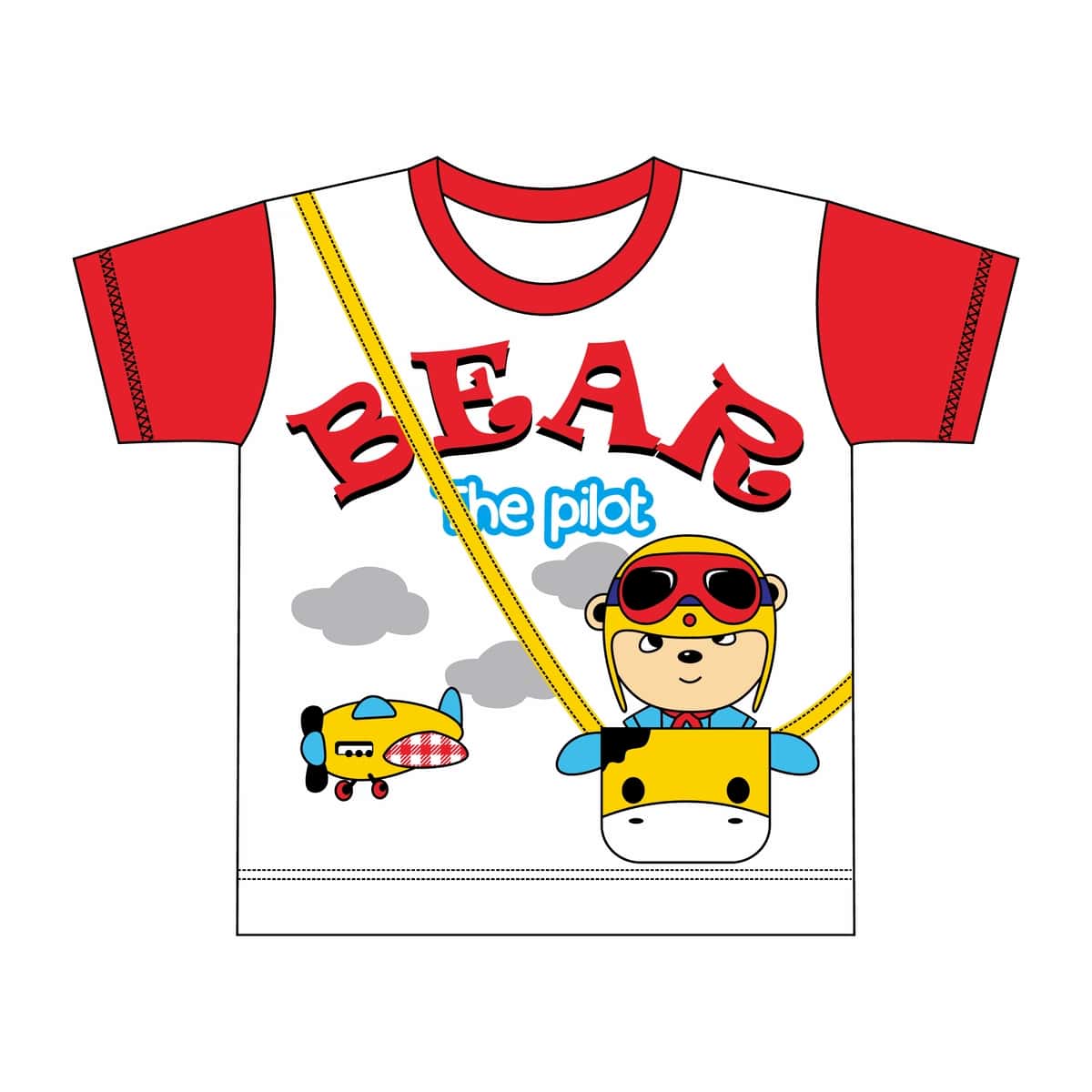 Bear uchuvchi tipografiya dizayn futbolka bolalar | Bear pilot typography design tshirt kids 1