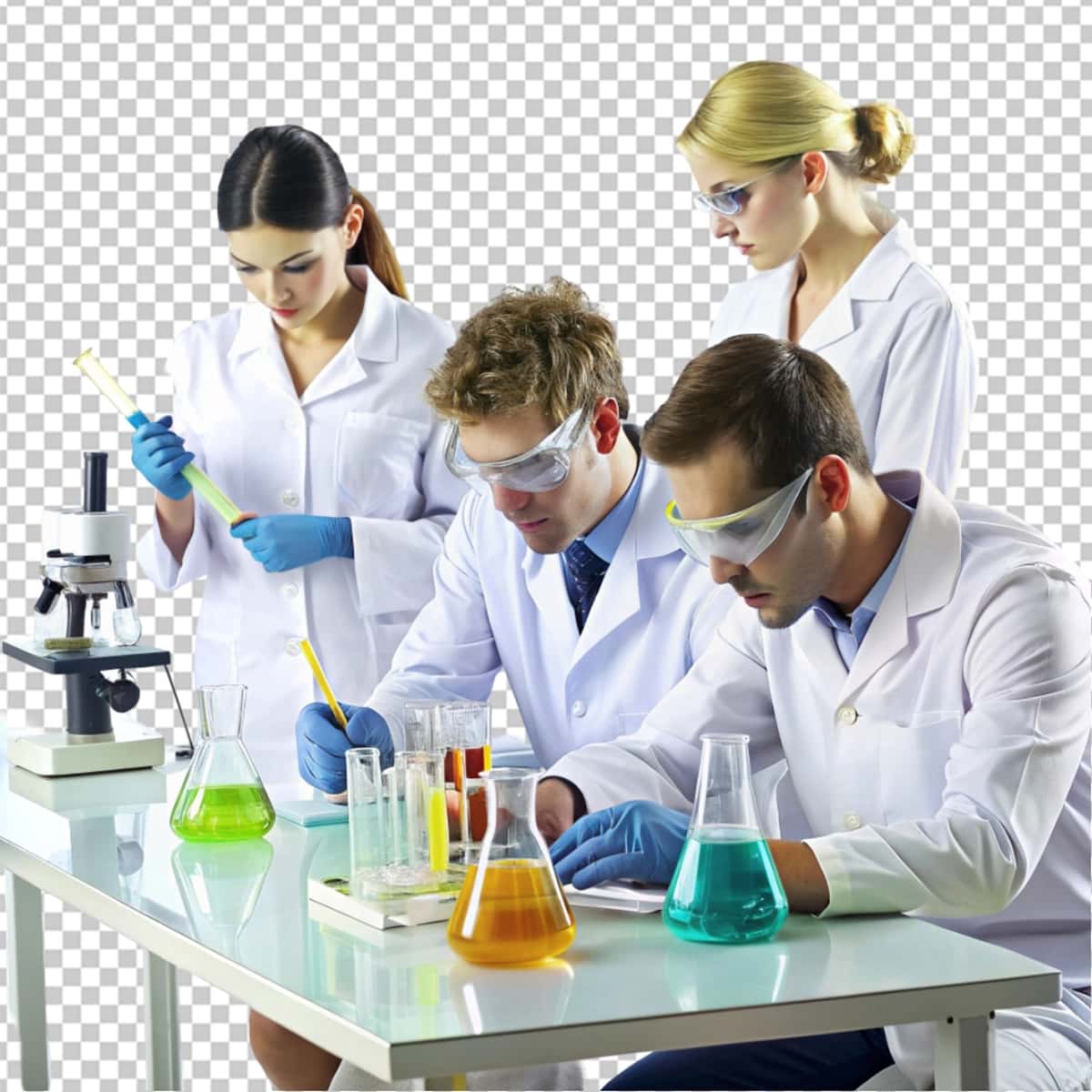 Olimlar laboratoriya shaffof fon | Scientists laboratory transparent background 1