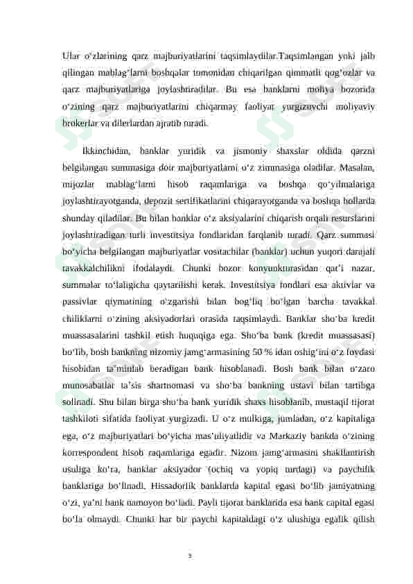 Banklar, ularning turlari va kredit tizimidagi roli 6