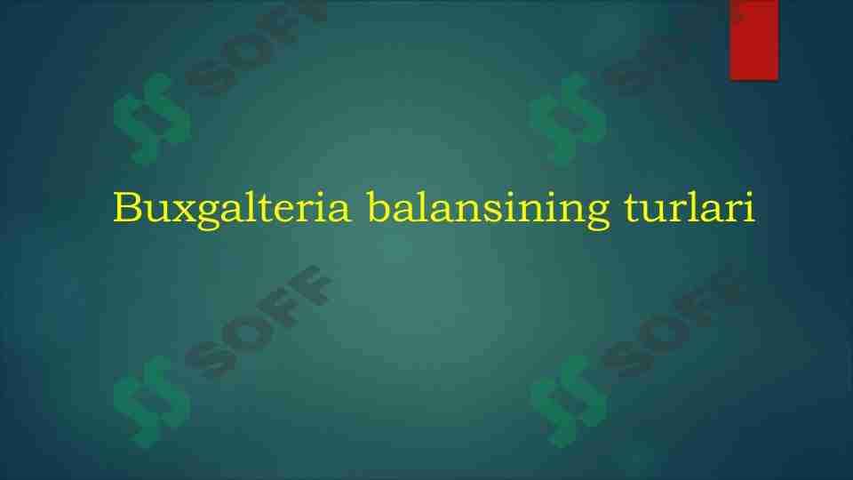 Buxgalteria balansining turlari 1