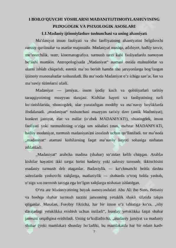 OʻQUVCHI YOSHLARNI MADANIY IJTIMOIYLASHUVINING PEDOGOGIK VA PSIXOLOGIK ASOSLARI 6