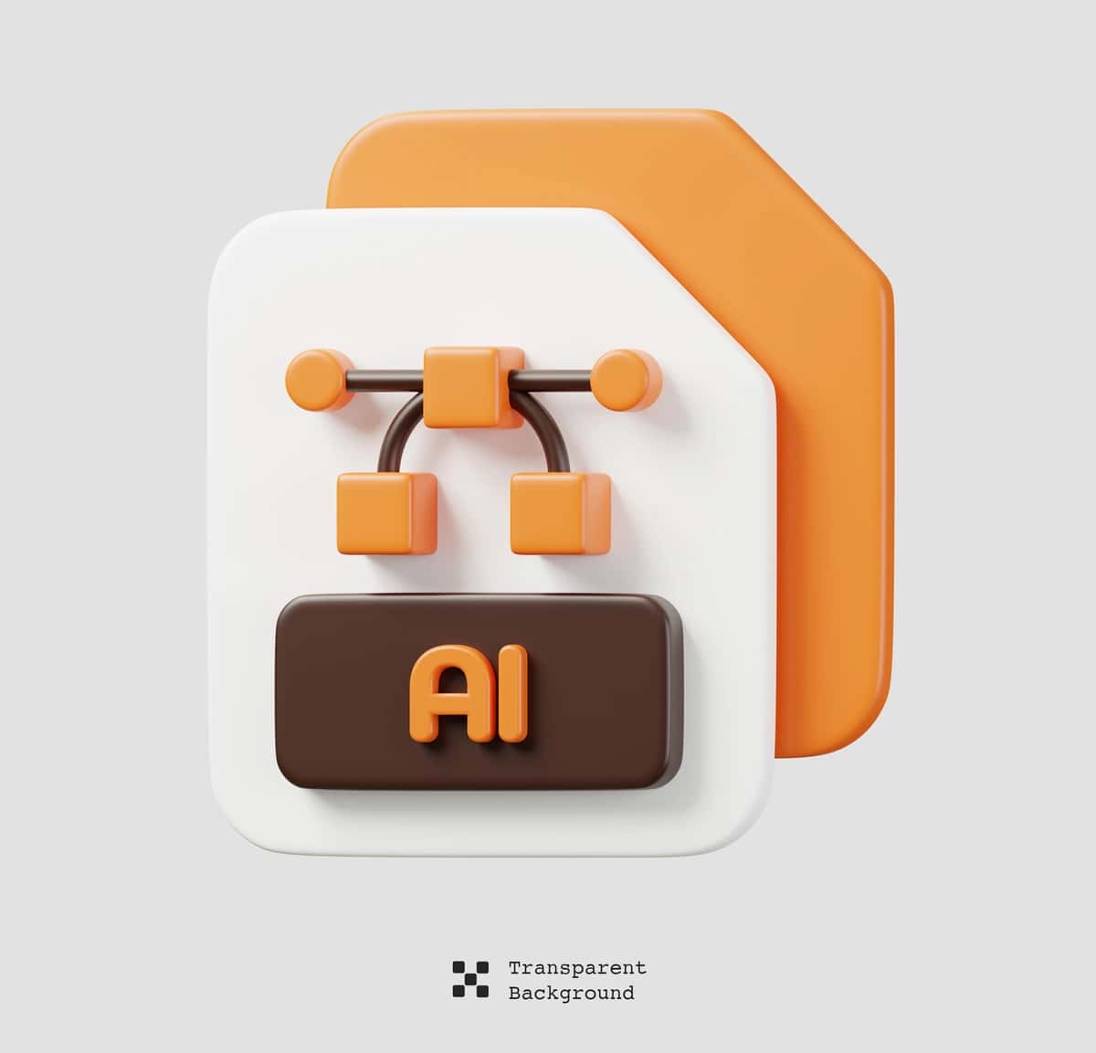 Ai fayl hujjat fayl turi belgisi fayllar format hujjat tushunchasi 3d | Ai file document file type icon files format document concept 3d 1