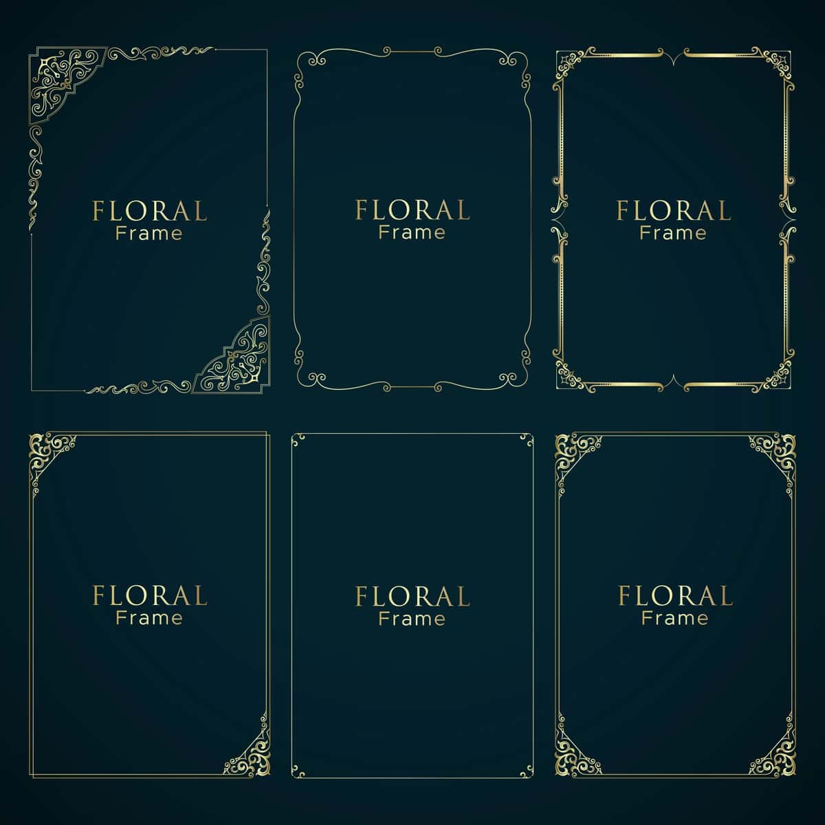Nafis gulli bezakli ramka to'plami | Elegand floral ornament frame bundle 1