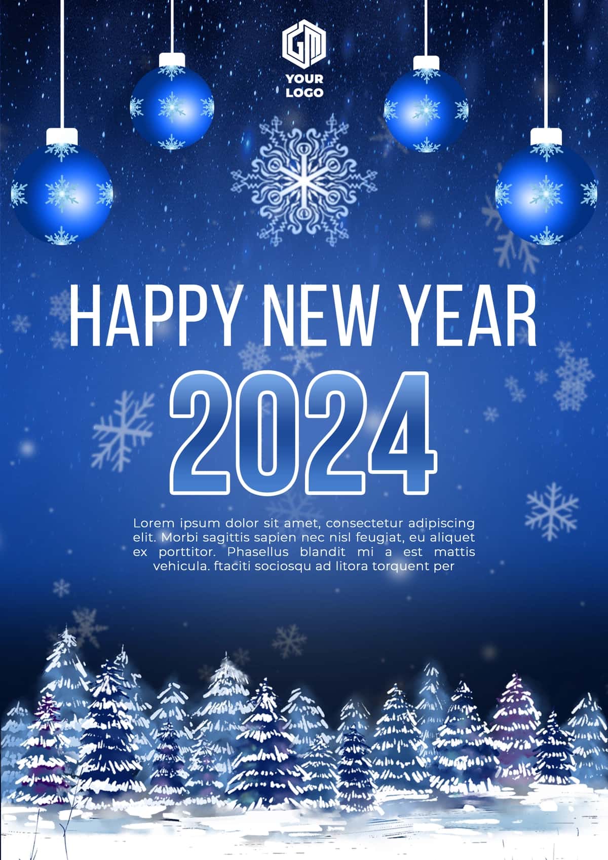 Yangi yil tabrik plakati dizayni | Happy new year greeting poster design 1