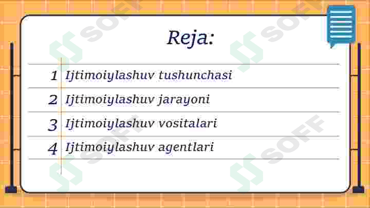 Ijtimoiylashuv. Ijtimoiy-pedagogik jarayon 2