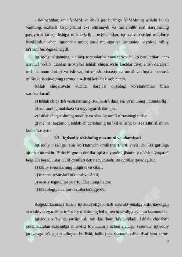 IQTISODIY O`SISH IJTIMOIY TARAQQIYOT OMILI SIFATIDA 7
