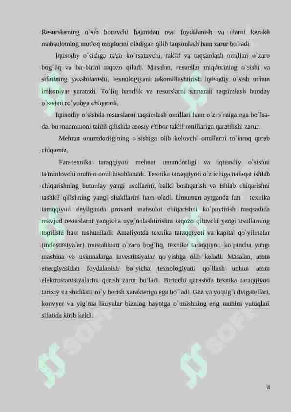 IQTISODIY O`SISH IJTIMOIY TARAQQIYOT OMILI SIFATIDA 8