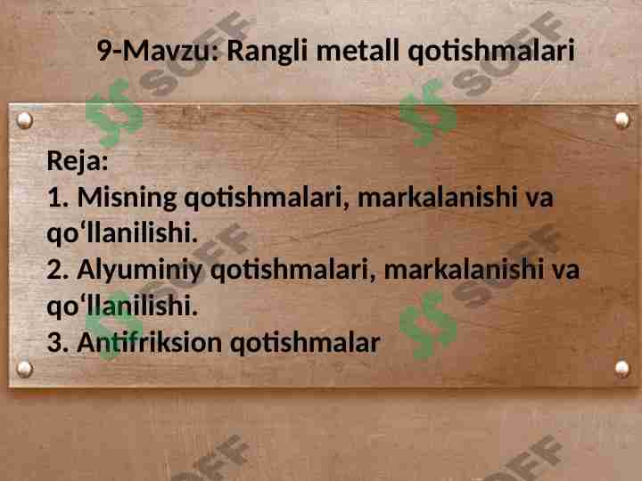 Rangli metall qotishmalari
