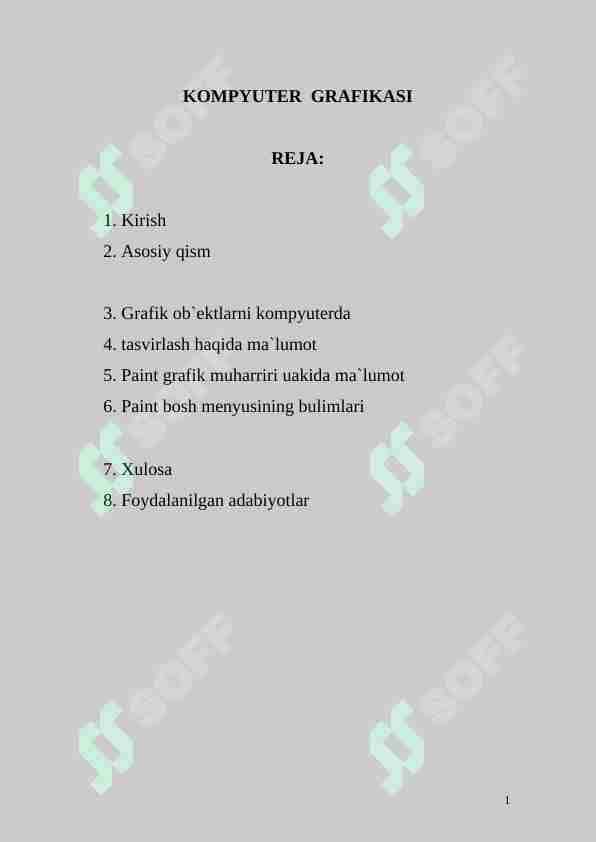 KOMPYUTER  GRAFIKASI