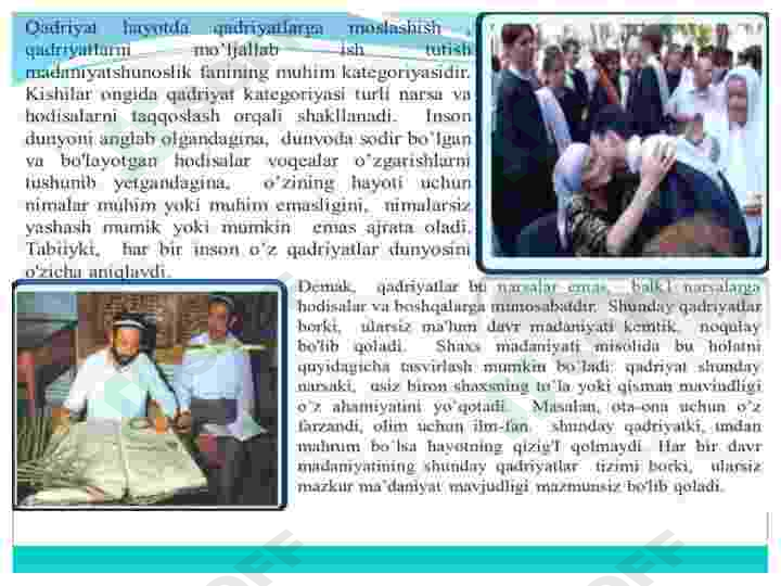 Qadriyat tushunchasining ma'nosi va uning umumiy tavsifi 4