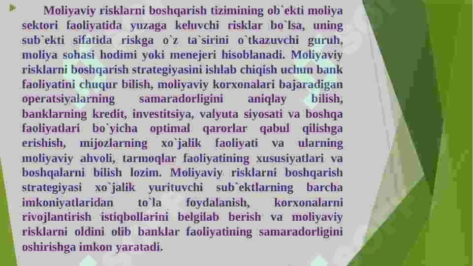 Moliya va risklar 4
