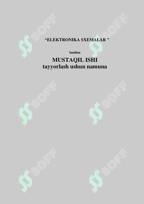 Elektrzanjirlarining asosiy tushunchalari, elementlariva qonunlari.