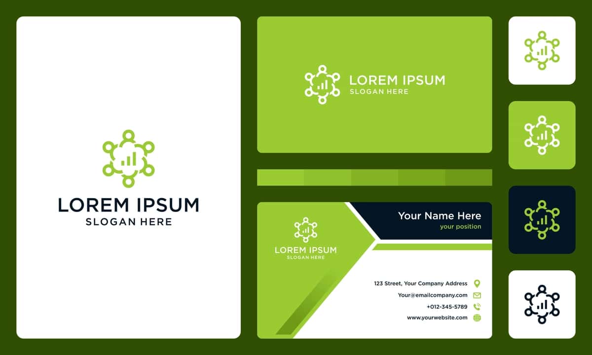 Shaxs jamoasi logotipi investitsiya barining tashrif qog'ozi | Person team logo with investment bar business card 1