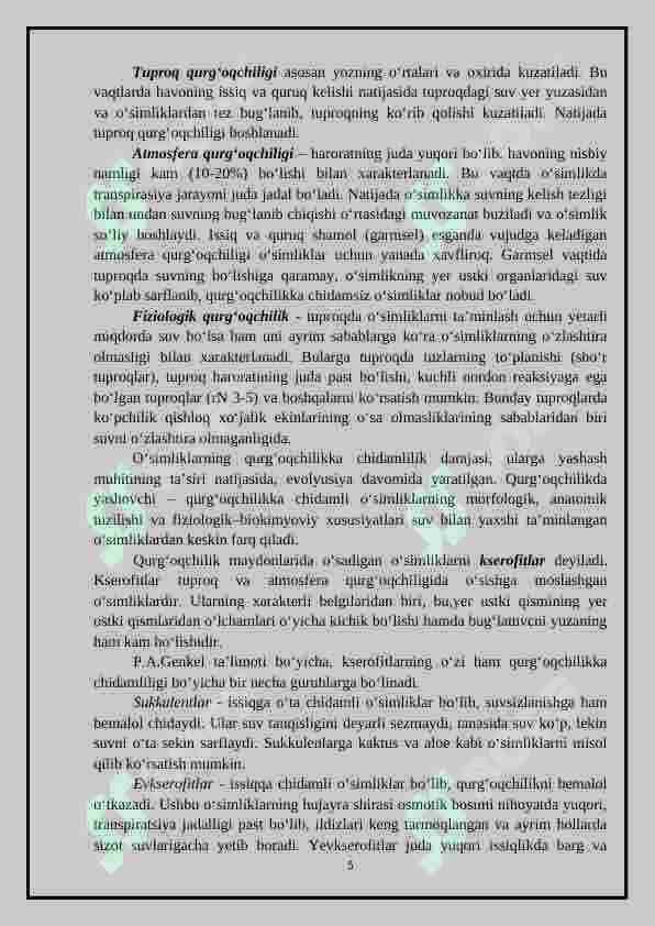 O’simliklarning chidamliligiga o’sish va rivojlanishning ta’siri 4