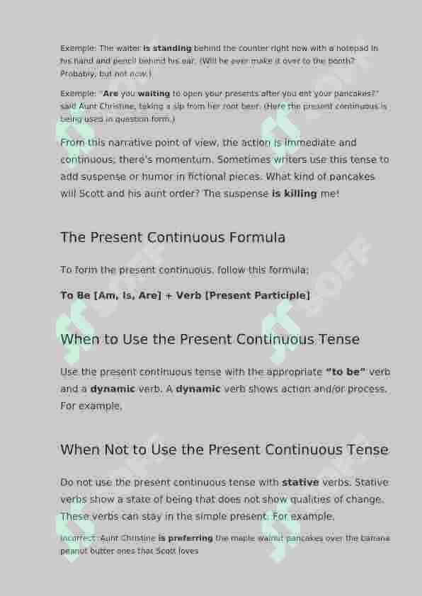 Present Continuous 2