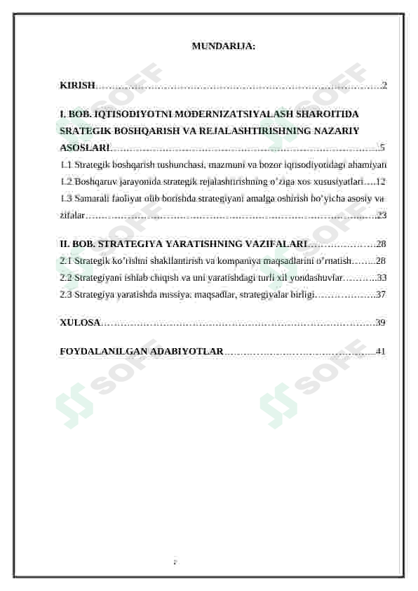 Strategiya yaratishning vazifalari 2