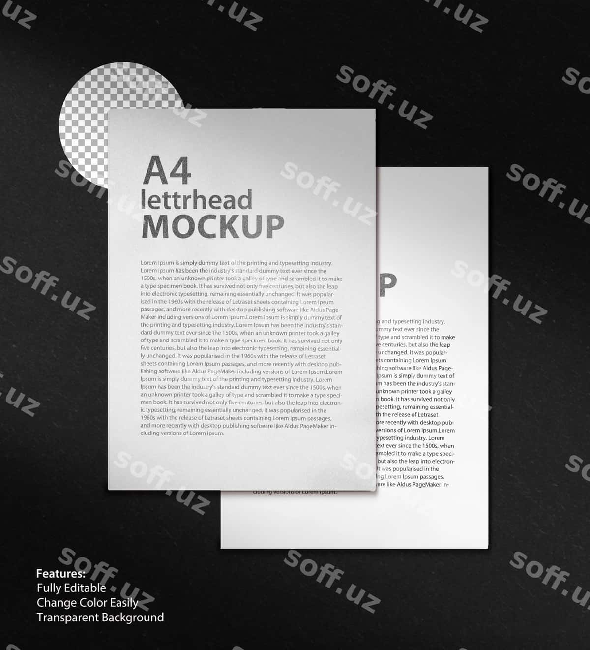 A4 biznes mektup sarlavhasi namunasi | A4 business letterhead mockup 1