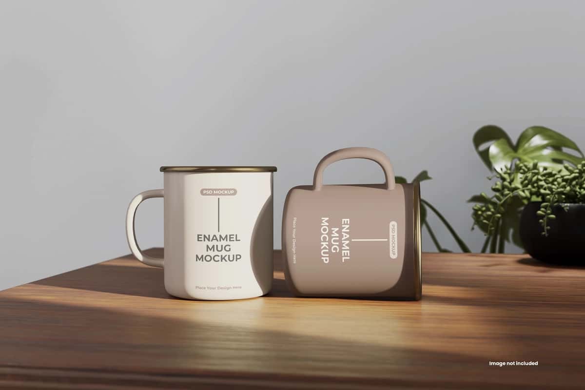 Emal krujkasi maketi | Enamel mug mockup 1