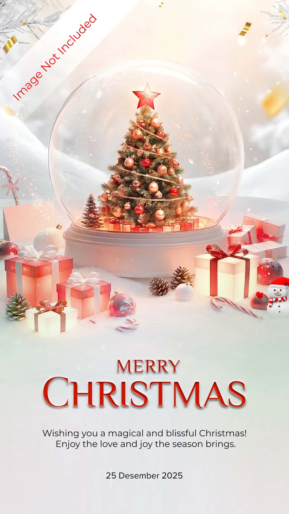 Sehrli Rojdestvo qor globusini bayram sovg'alari bilan tabriklash | Magical christmas snow globe greeting with festive gifts 1